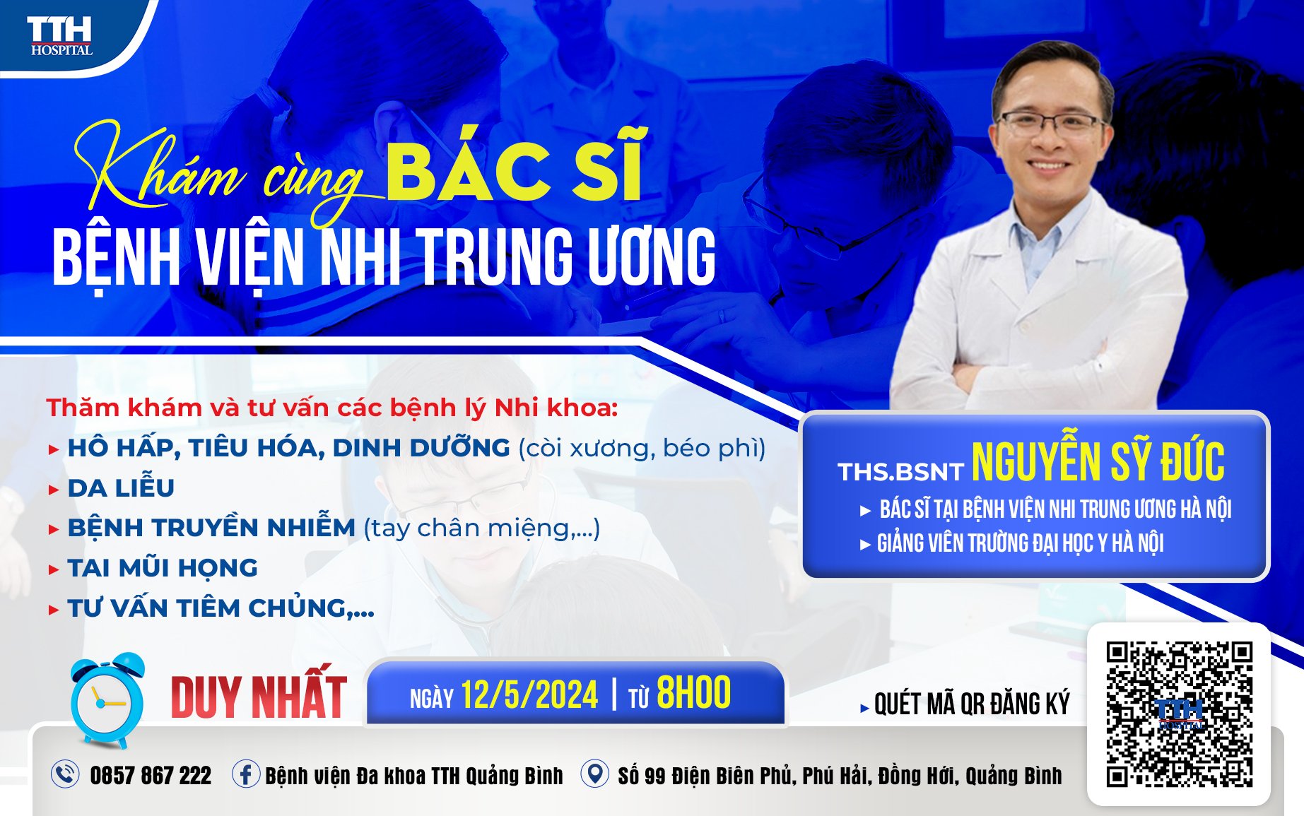 Khám chuyên gia Nhi Tháng 5 tại Bệnh viện Đa Khoa TTH Quảng Bình