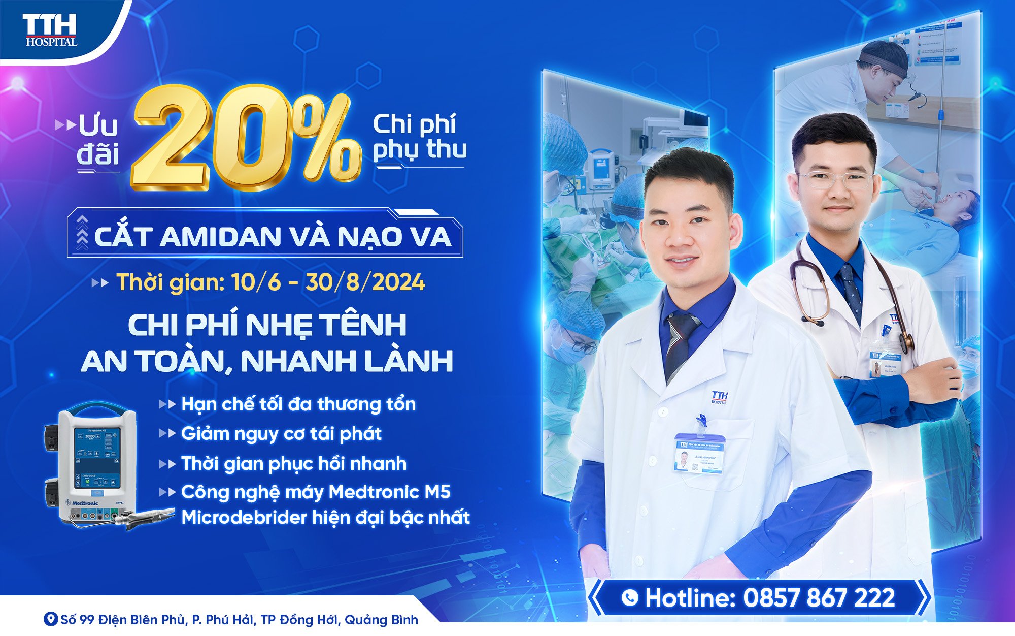 Ưu đãi cắt Amidan và Nạo VA tại Bệnh viện Đa khoa TTH Quảng Bình