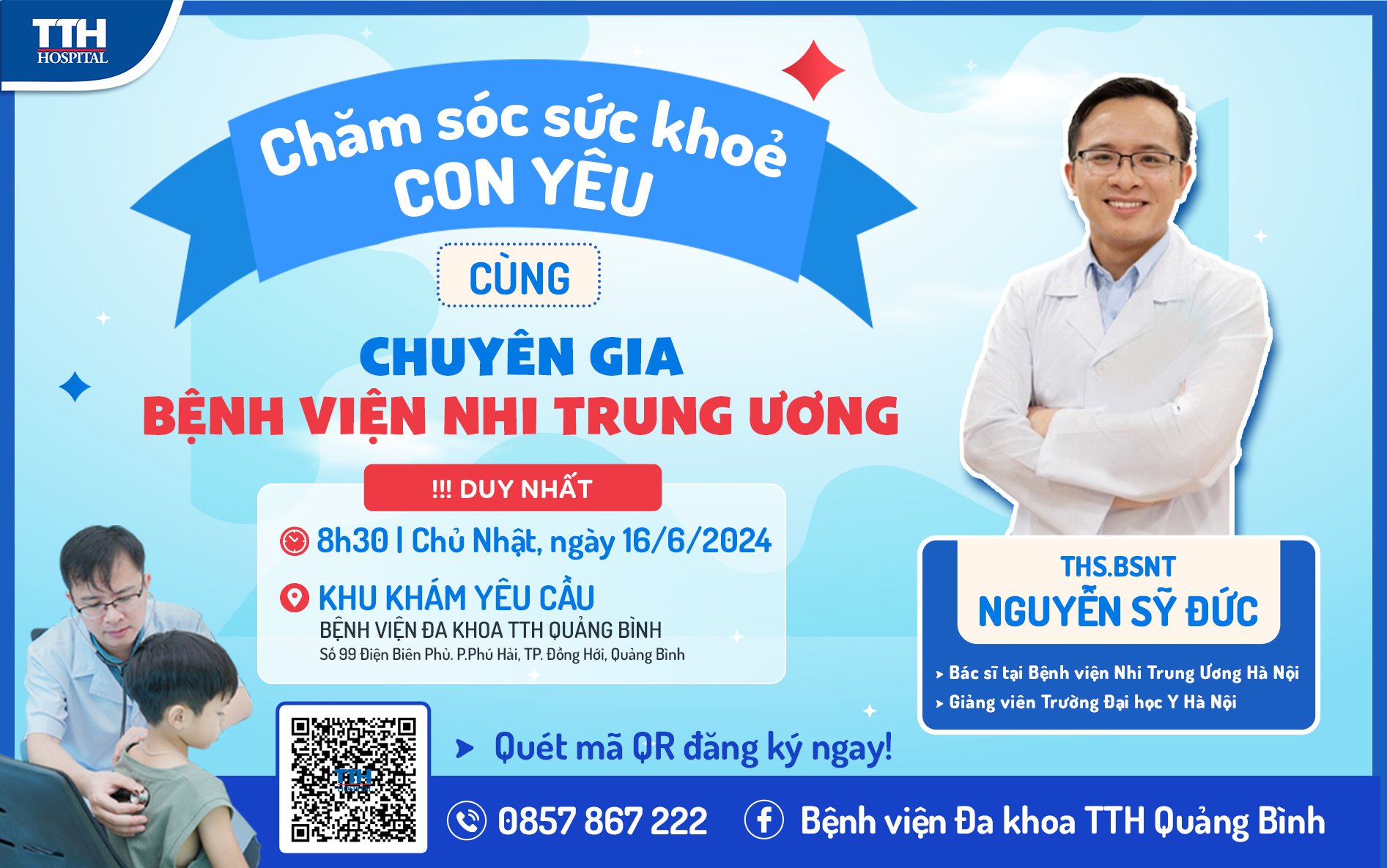 Khám chuyên gia nhi Trung Ương tháng 06 tại Bệnh viện Đa Khoa TTH Quảng Bình