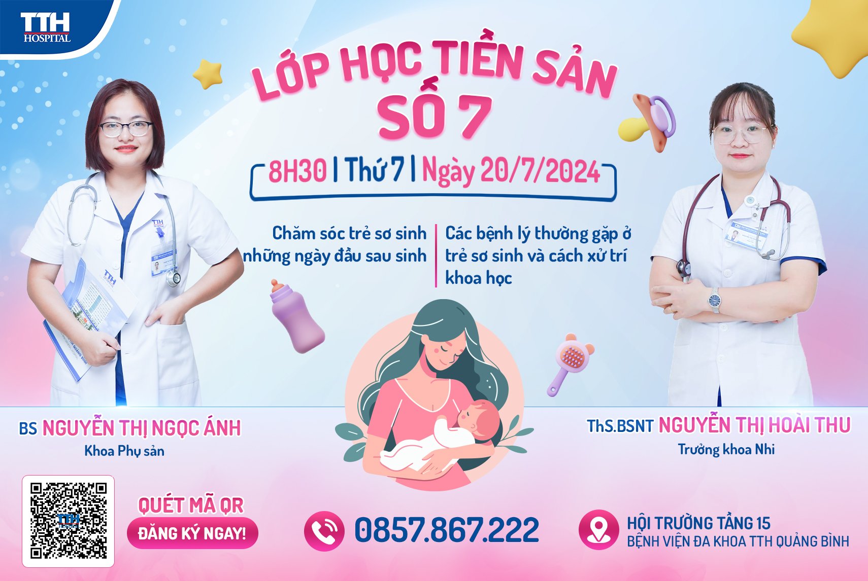 Chương trình lớp học tiền sản tháng 07 tại Bệnh viện Đa Khoa TTH Quảng Bình