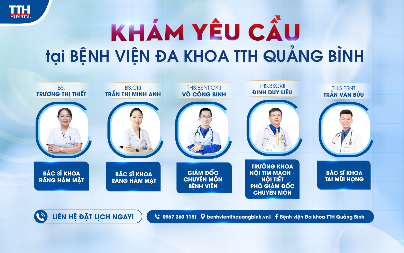 Cập nhật lịch phòng khám theo yêu cầu từ 09/09/2024 - 15/09/2024