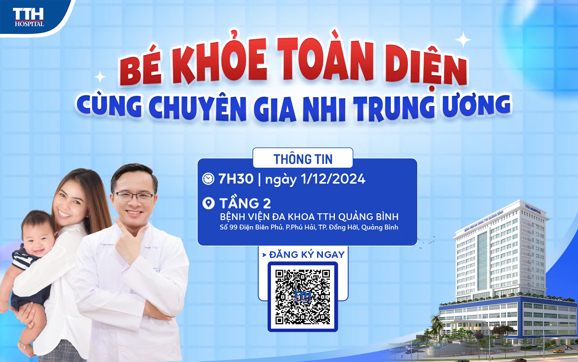 Khám chuyên gia Nhi cùng bác sĩ Trung Ương tháng 12 tại bệnh viện Đa khoa TTH Quảng Bình