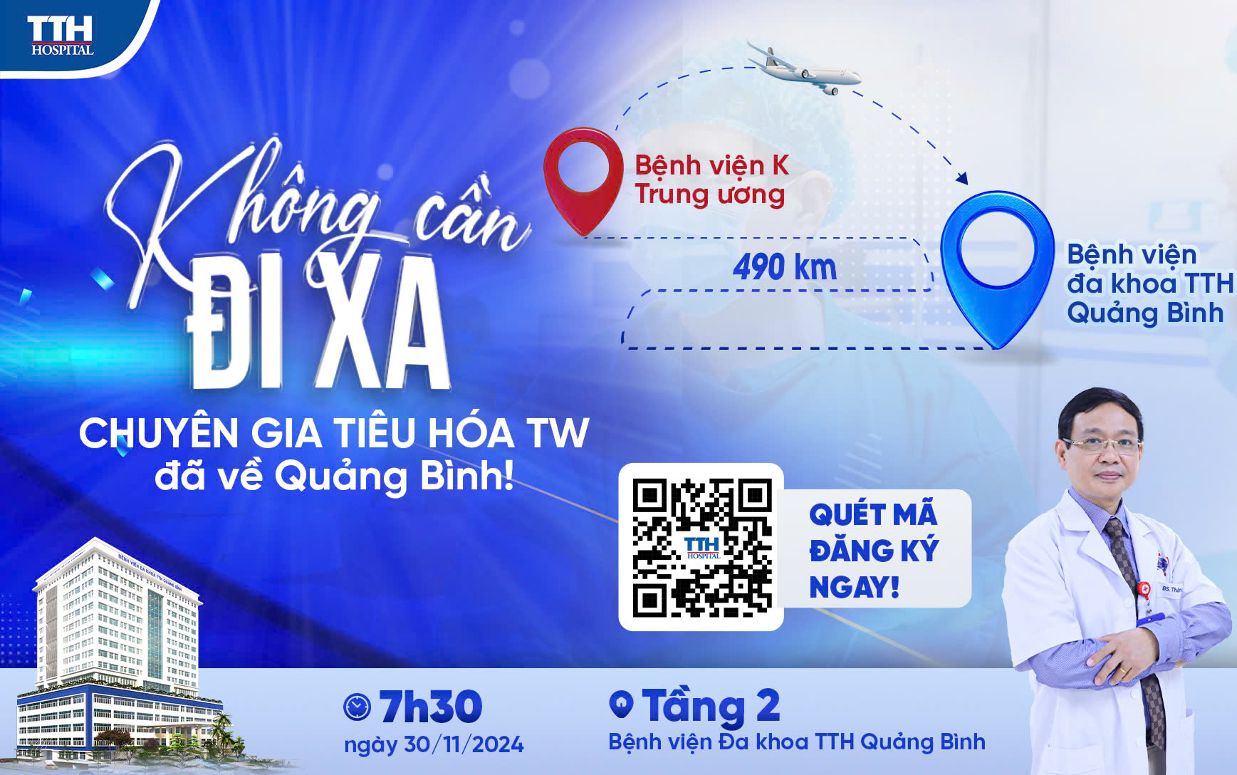 Khám chuyên gia Nội cùng bác sĩ Trung Ương tháng 11 tại Bệnh viện Đa khoa TTH Quảng Bình