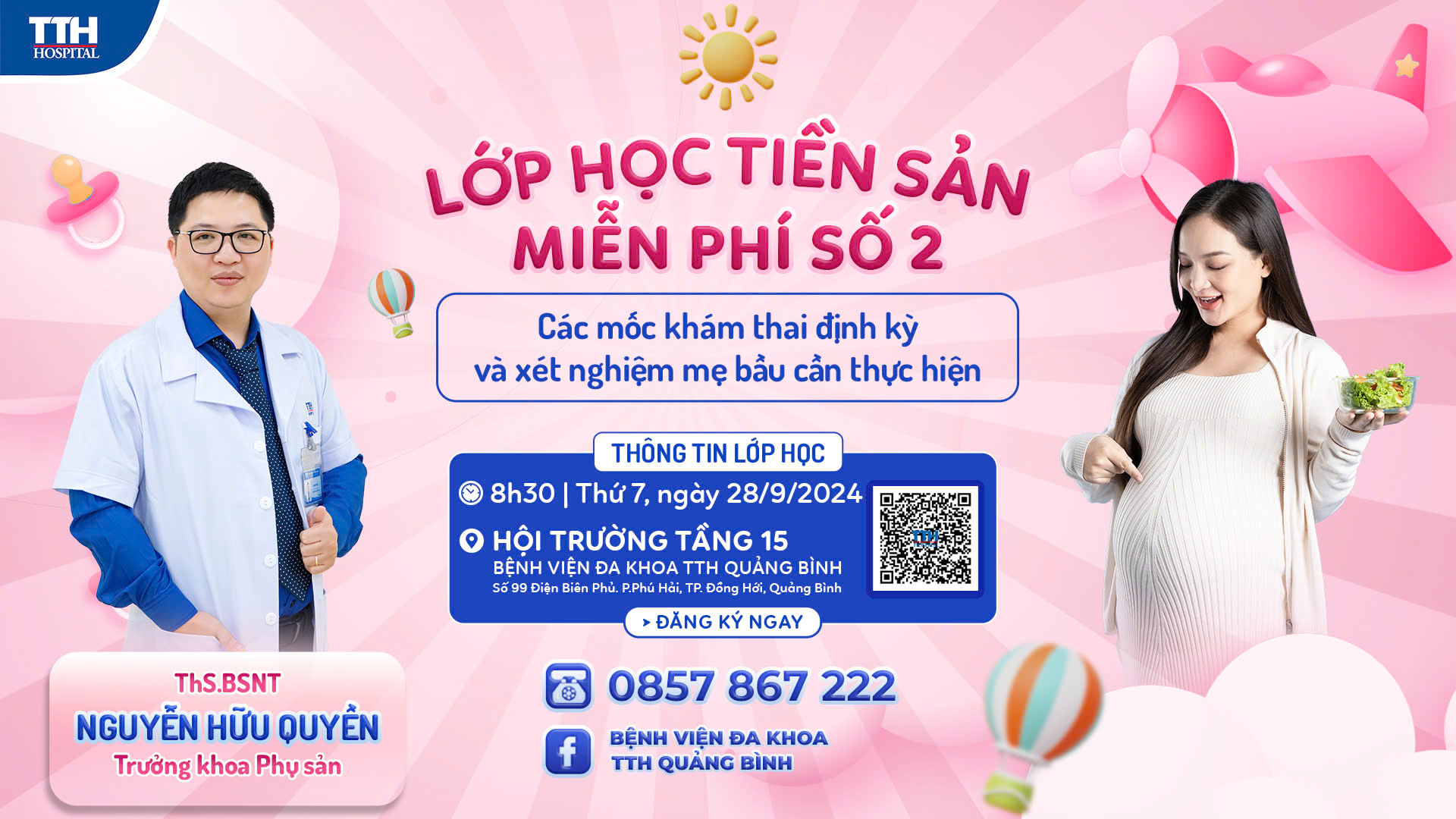 Lớp học tiền sản tháng 09/2024 tại Bệnh viện Đa khoa TTH Quảng Bình