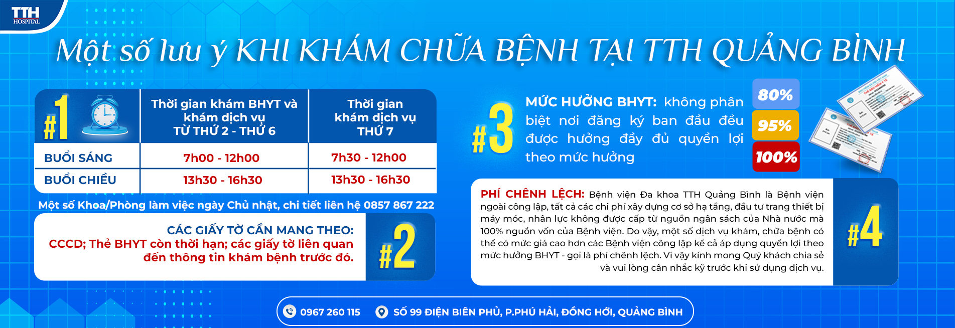 Một số lưu ý khi khám chữa bệnh tại bệnh viện Đa khoa TTH Quảng Bình