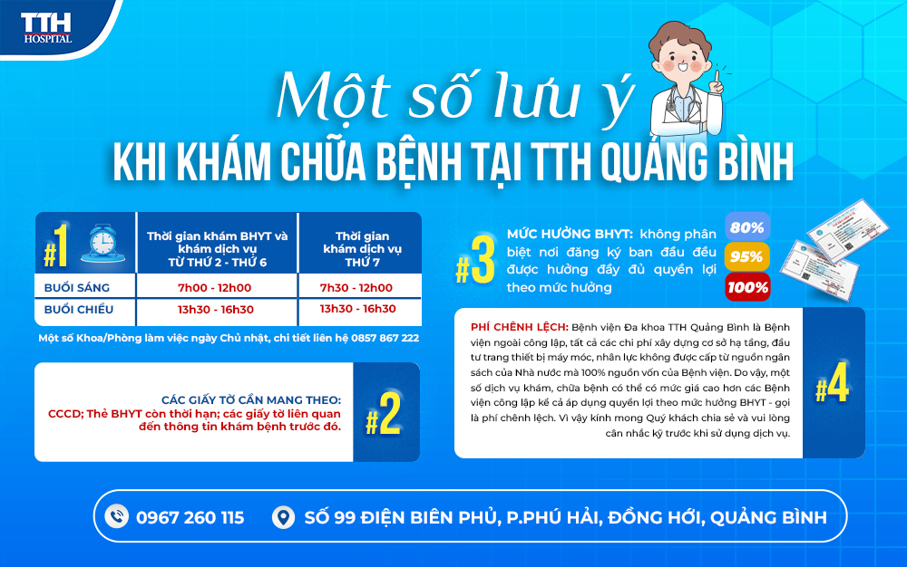 Một số lưu ý khi khám chữa bệnh tại bệnh viện Đa khoa TTH Quảng Bình