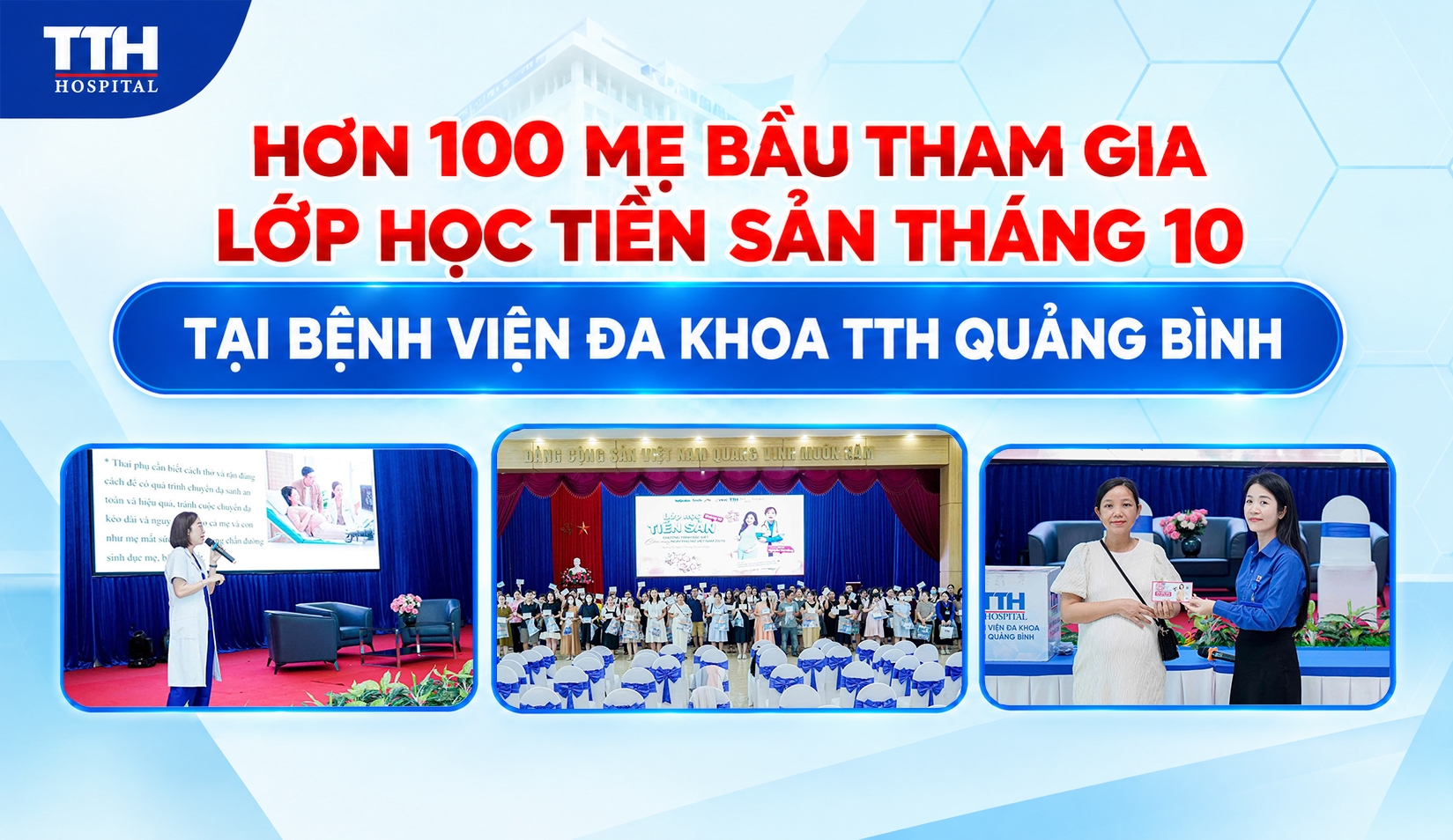HƠN 100 MẸ BẦU THAM GIA LỚP HỌC TIỀN SẢN THÁNG 10 TẠI TTH QUẢNG BÌNH