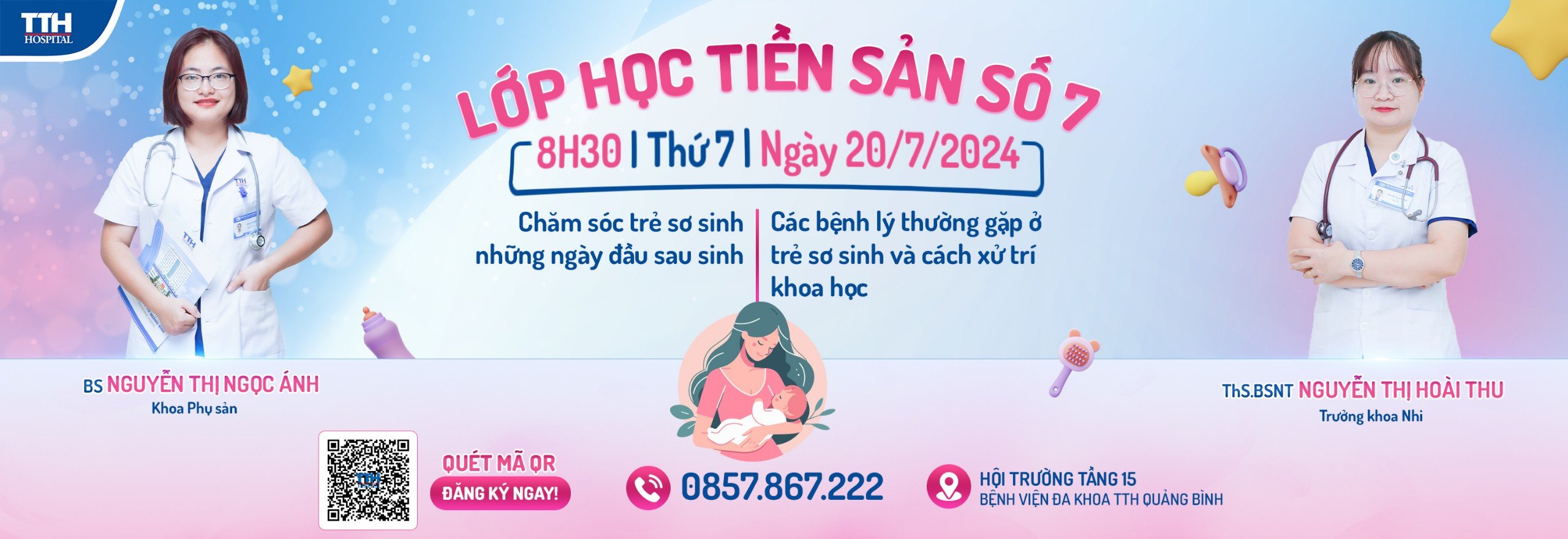 Chương trình lớp học tiền sản tháng 07 tại Bệnh viện Đa Khoa TTH Quảng Bình