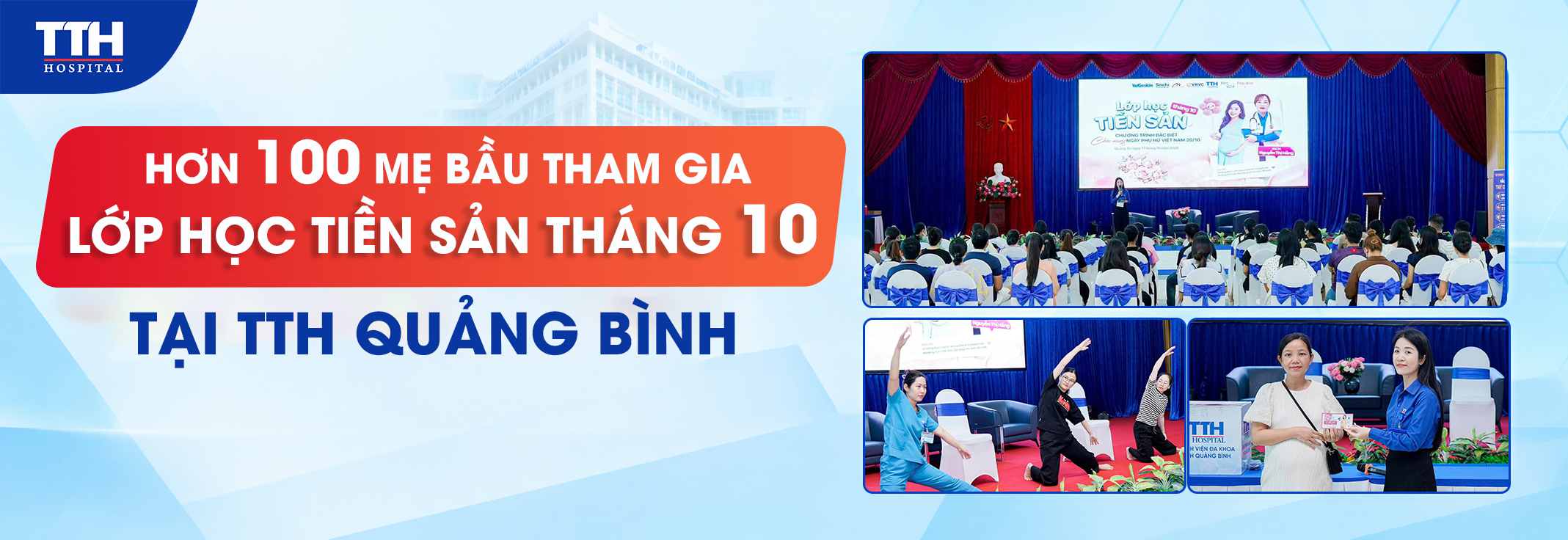 HƠN 100 MẸ BẦU THAM GIA LỚP HỌC TIỀN SẢN THÁNG 10 TẠI TTH QUẢNG BÌNH