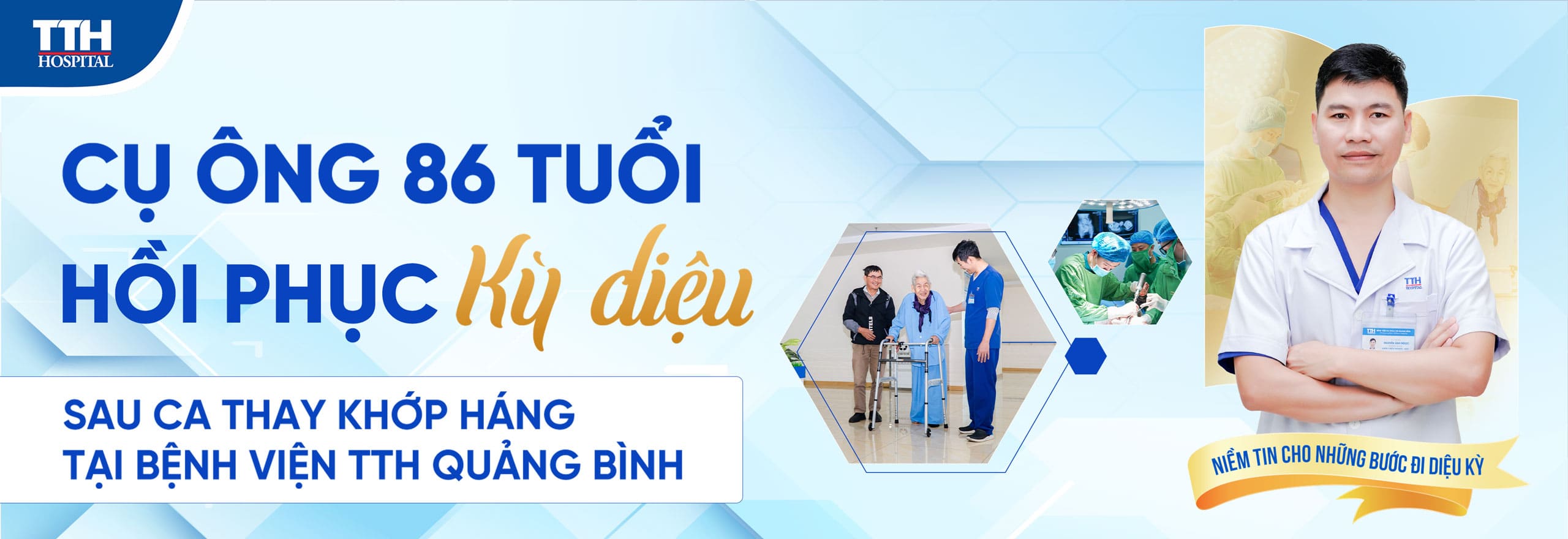 Bệnh viện Đa khoa TTH Quảng Bình phẫu thuật thay khớp háng thành công cho bệnh nhân 86 tuổi