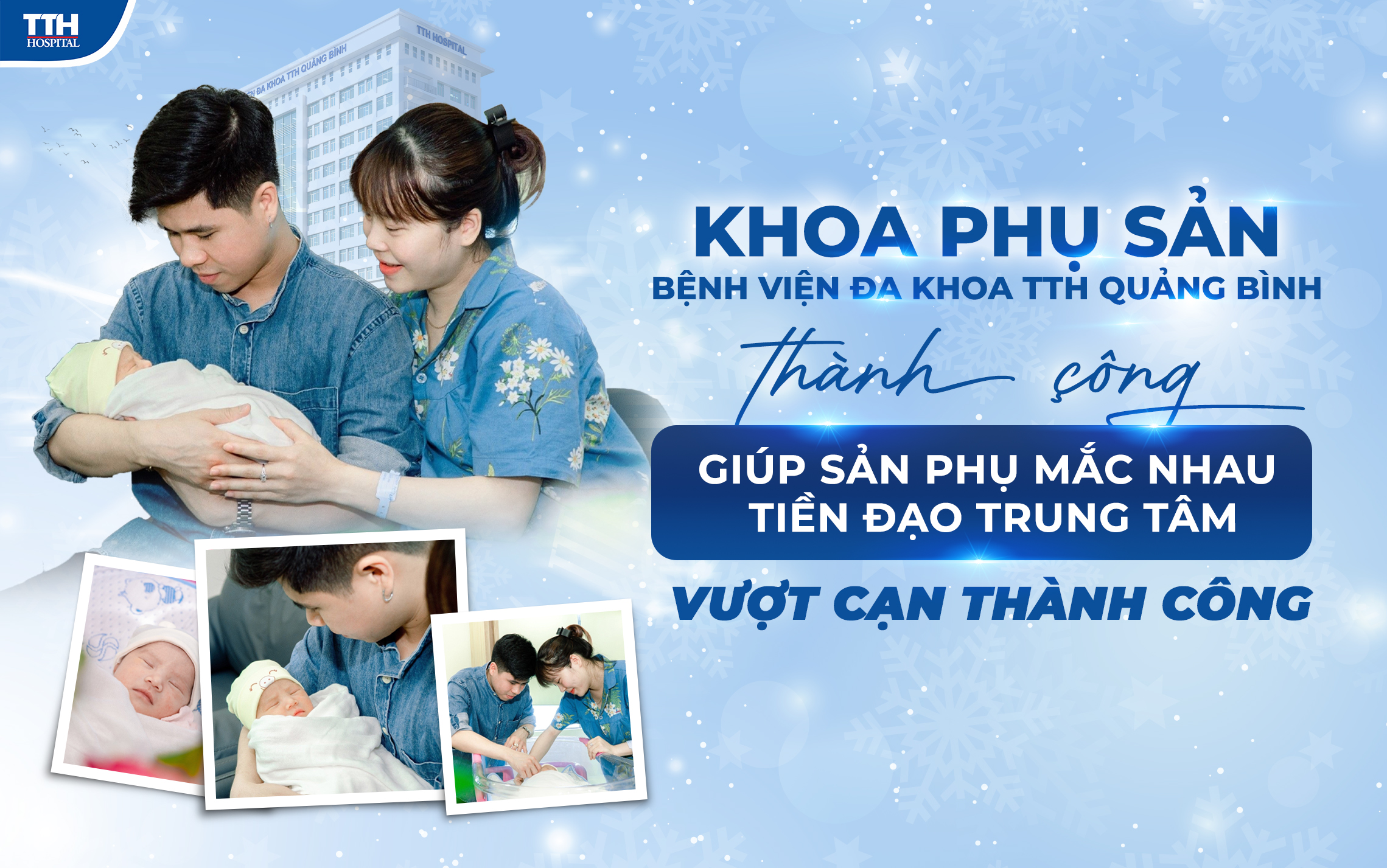 Thành công giúp sản phụ mắc nhau tiền đạo trung tâm vượt cạn an toàn